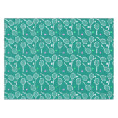 Tennis Racket Pattern Green Tischdecke (Vorderseite (Horizontal))