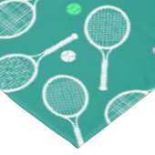 Tennis Racket Pattern Green Tischdecke (Schrägansicht)