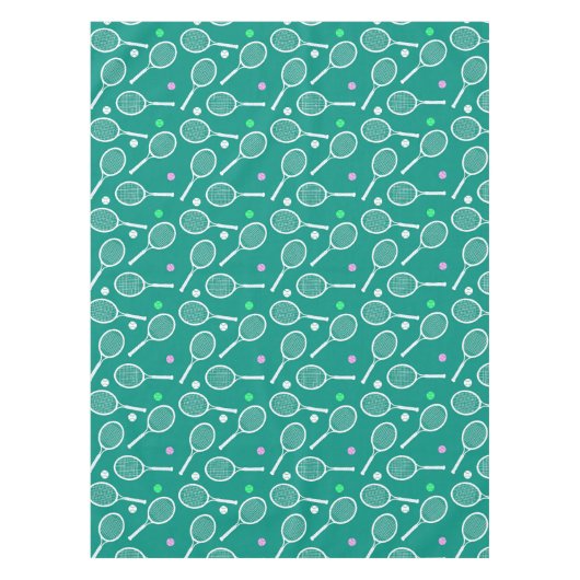 Tennis Racket Pattern Green Tischdecke (Vorderseite)