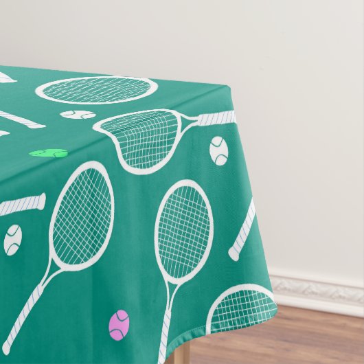 Tennis Racket Pattern Green Tischdecke (Beispiel)