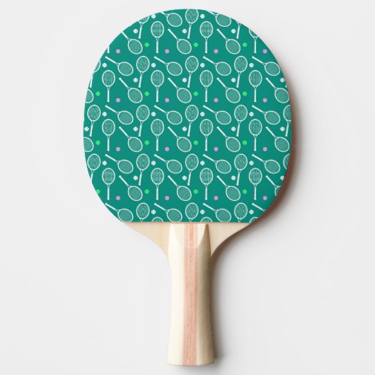 Tennis Racket Pattern Green Tischtennis Schläger (Vorderseite)
