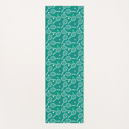 Tennis Racket Pattern Green Yogamatte (Vorderseite)