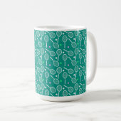 Tennis Racket Pattern Kaffeetasse (VorderseiteRechts)
