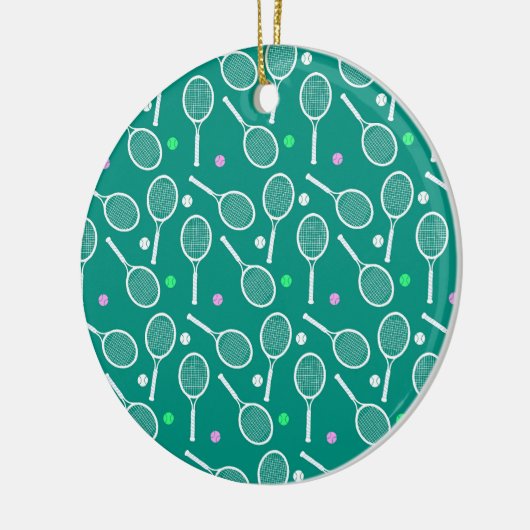 Tennis Racket Pattern Keramik Ornament (Links)
