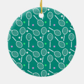 Tennis Racket Pattern Keramik Ornament (Hinten)