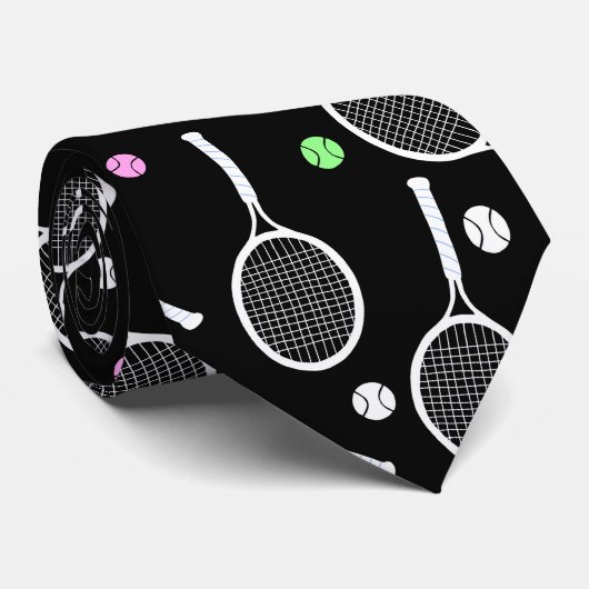 Tennis Racket Pattern Krawatte (Gerollt)