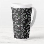 Tennis Racket Pattern Milchtasse (Rechte Ecke)