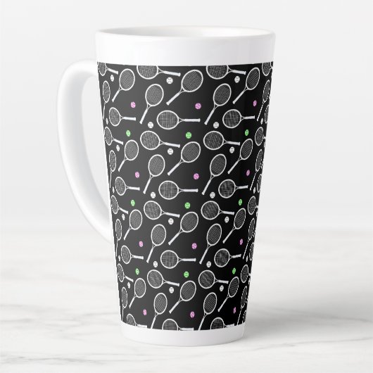 Tennis Racket Pattern Milchtasse (Linke Ecke)