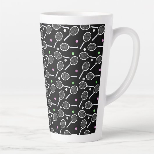 Tennis Racket Pattern Milchtasse (Rechts)