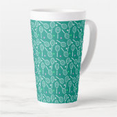 Tennis Racket Pattern Milchtasse (Rechte Ecke)