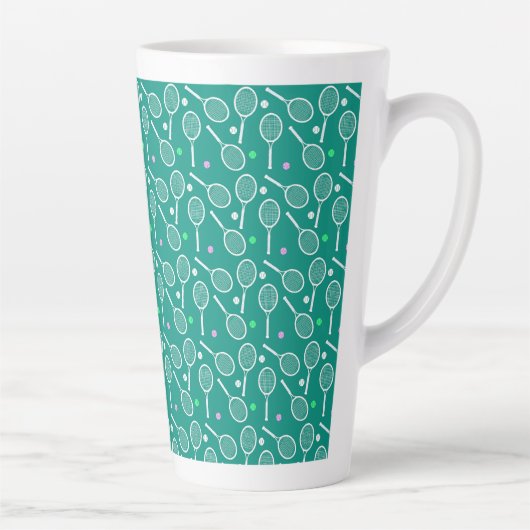 Tennis Racket Pattern Milchtasse (Rechts)