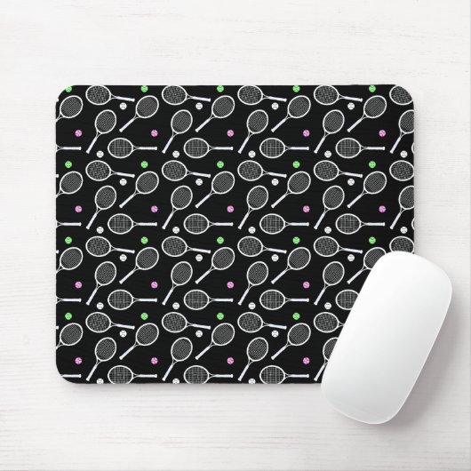 Tennis Racket Pattern Mousepad (Mit Mouse)