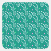 Tennis Racket Pattern Quadratischer Aufkleber (Vorderseite)