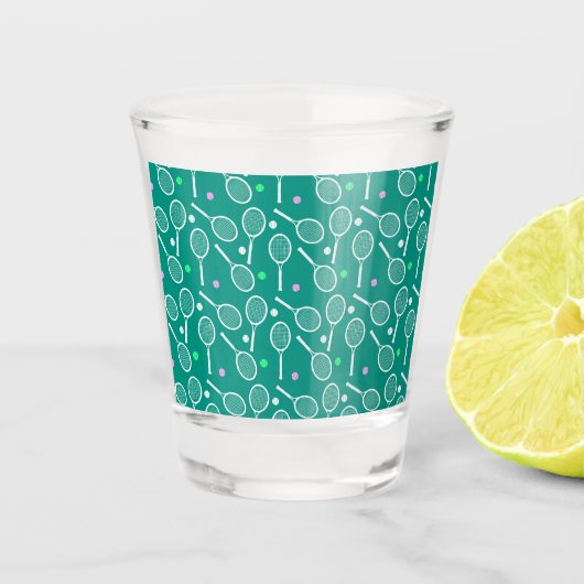 Tennis Racket Pattern Schnapsglas (Vorderseite)