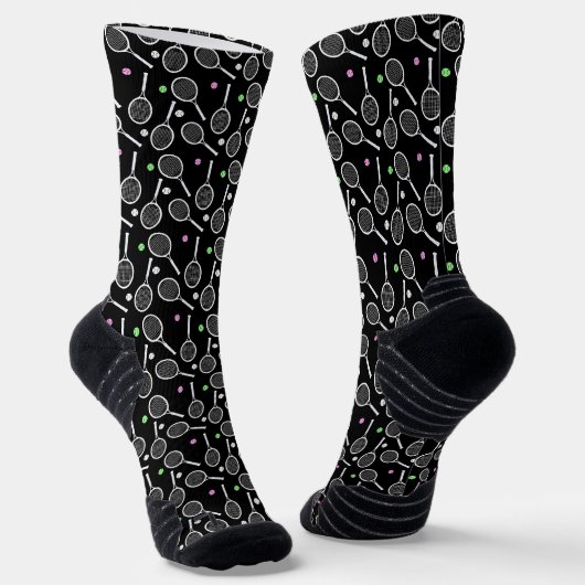 Tennis Racket Pattern Socken (Gewinkelt)