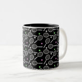 Tennis Racket Pattern Zweifarbige Tasse (VorderseiteRechts)