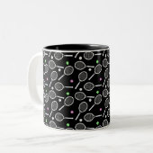 Tennis Racket Pattern Zweifarbige Tasse (Vorderseite Links)