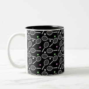 Tennis Racket Pattern Zweifarbige Tasse