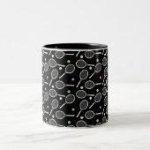 Tennis Racket Pattern Zweifarbige Tasse (Mittel)