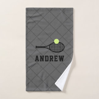 Tennis Racket Personalisiert Grau Sport Handtuch