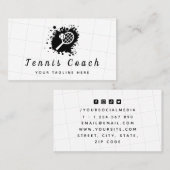 Tennis Racket Rodelbahn mit Aussicht Visitenkarte (Vorne/Hinten)