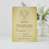 Tennis Racket RSVP Karte (Stehend Vorderseite)