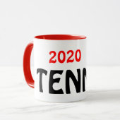 Tennis Racket Text Tasse (Vorderseite Links)