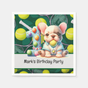 Tennis Racket und Ball 1. Geburtstag Party Serviette