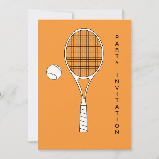 Tennis Racket und Ball Einladung (Vorderseite)