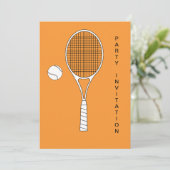Tennis Racket und Ball Einladung (Stehend Vorderseite)