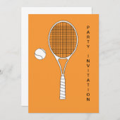Tennis Racket und Ball Einladung (Vorne/Hinten)
