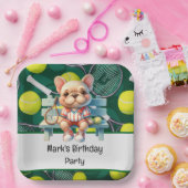 Tennis Racket und Ball für Tennis Liebhaber Pappteller (Party)