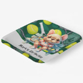 Tennis Racket und Ball für Tennis Liebhaber Pappteller (Gewinkelt)