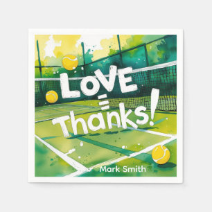 Tennis Racket und Ball on Court Danke Party Serviette