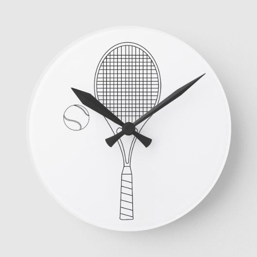 Tennis Racket Wall Clock Runde Wanduhr (Vorderseite)
