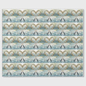 Tennis Racket with Floral Geschenkpapier (Flach)