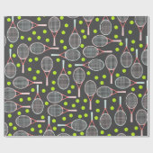 Tennis Racket Wrapping Paper Geschenkpapier (Flach)