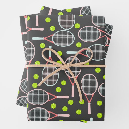 Tennis Racket Wrapping Paper Geschenkpapier Set (Beispiel)