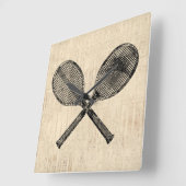 Tennis Rackets Antillen Tennis Racquet Skript-Arti Quadratische Wanduhr (Winkel)