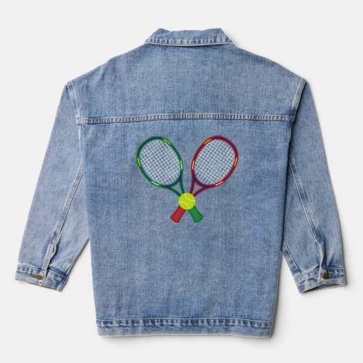Tennis-Rackets & Ball Jeansjacke (Rückseite)