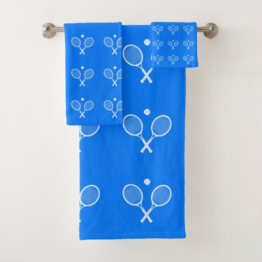 Tennis Rackets Blue Hintergrund Badhandtuch Set (Insitu)
