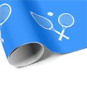 Tennis Rackets Blue Hintergrund Geschenkpapier (Rolleneckpunkt)