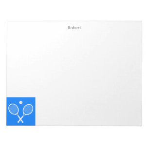 Tennis Rackets Blue Hintergrund Personalisiert Notizblock