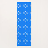 Tennis Rackets Blue Hintergrund Yogamatte (Rückseite)