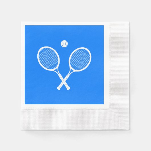 Tennis Rackets Blue Party Serviette (Vorderseite)