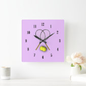 Tennis Rackets Girls Clock Quadratische Wanduhr (Zuhause)