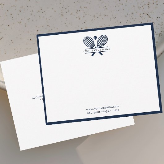 Tennis Rackets Icon Club Navy Blue Borders Dankeskarte