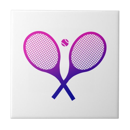 Tennis Rackets Magenta bis Lila Ombre Fliese (Vorderseite)