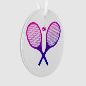 Tennis Rackets Magenta bis Lila Ombre Ornament (Vorderseite)