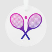 Tennis Rackets Magenta bis Lila Ombre Ornament (Rückseite)